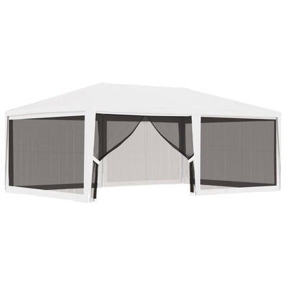Tendone per Feste con 4 Pareti in Rete 4x6 m Bianco