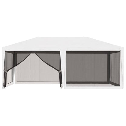 Tendone per Feste con 4 Pareti in Rete 4x6 m Bianco