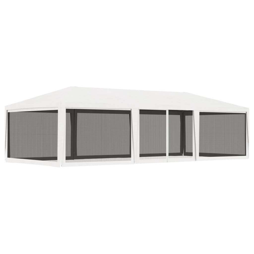 Tendone per Feste con 4 Pareti in Rete 4x9 m Bianco