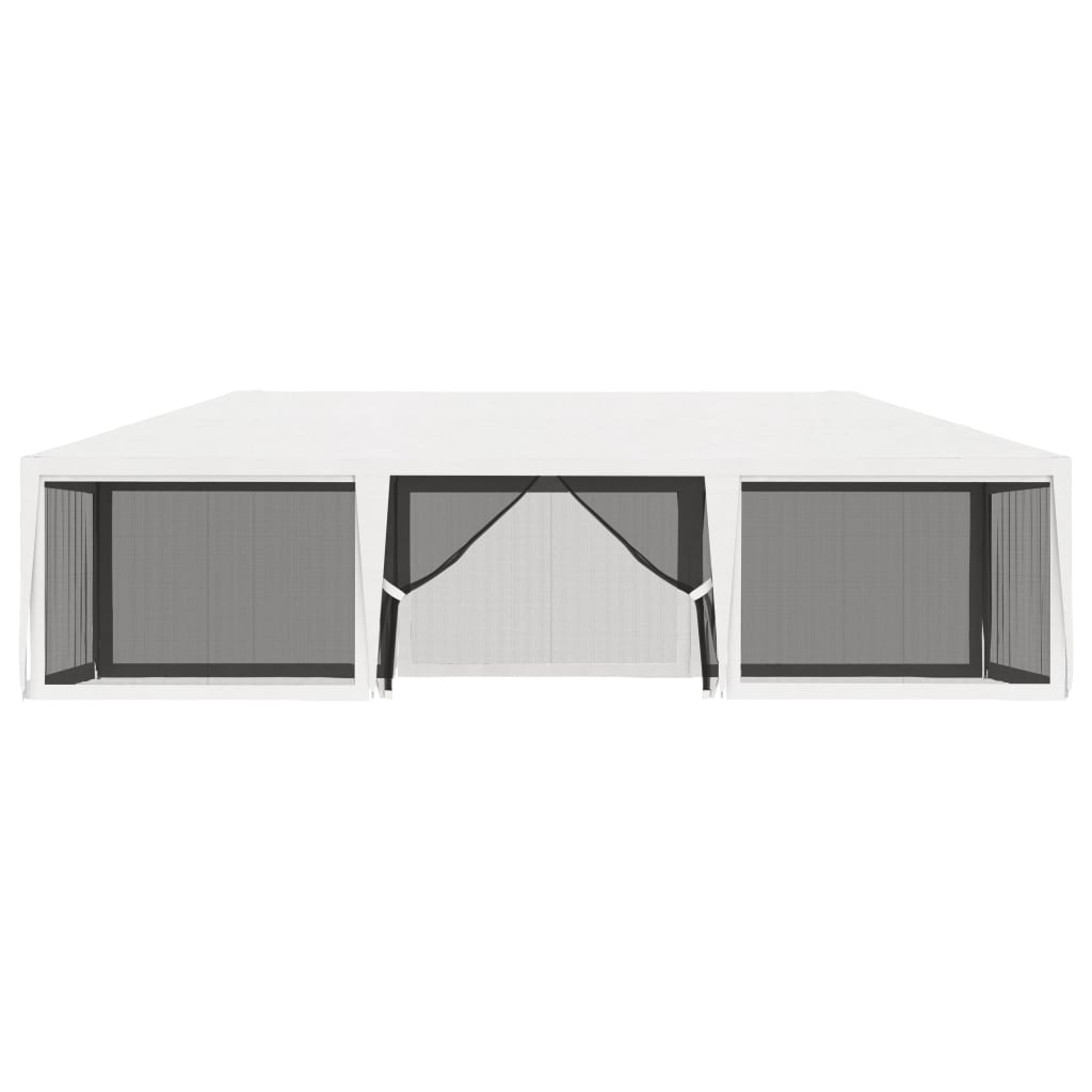 Tendone per Feste con 4 Pareti in Rete 4x9 m Bianco