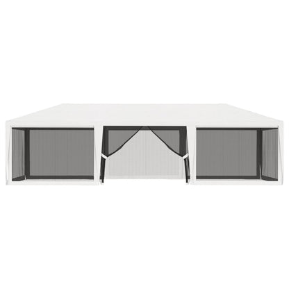Tendone per Feste con 4 Pareti in Rete 4x9 m Bianco
