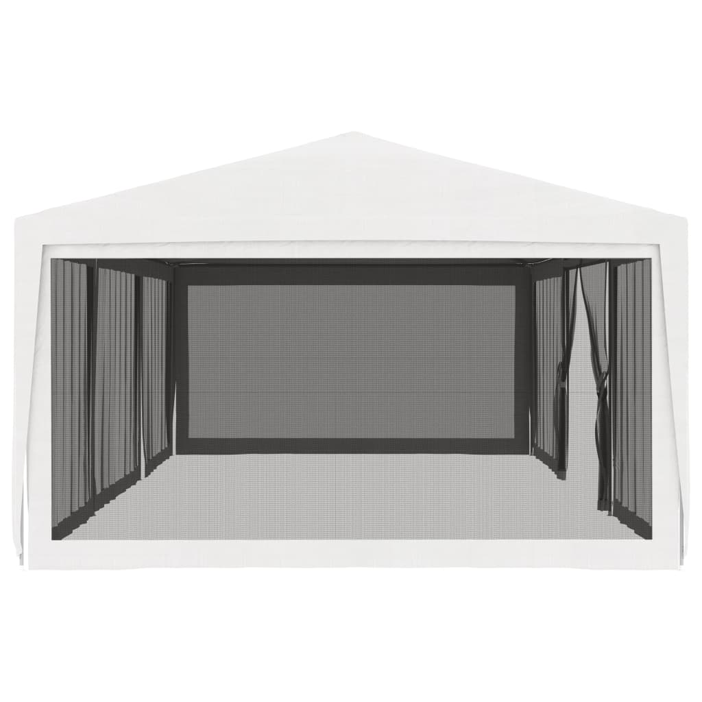Tendone per Feste con 4 Pareti in Rete 4x9 m Bianco