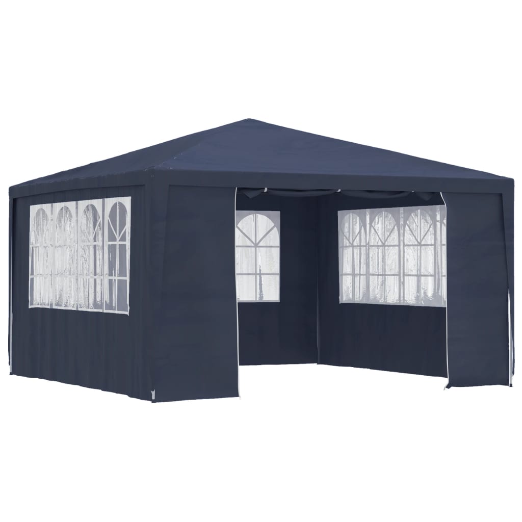 Gazebo Professionale con Pareti 4x4 m Blu 90 g/mÃƒâ€šÃ‚Â²
