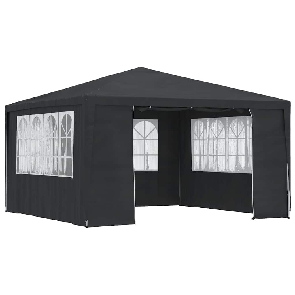Gazebo Professionale con Pareti 4x4 m Antracite 90 g/mÃƒâ€šÃ‚Â²