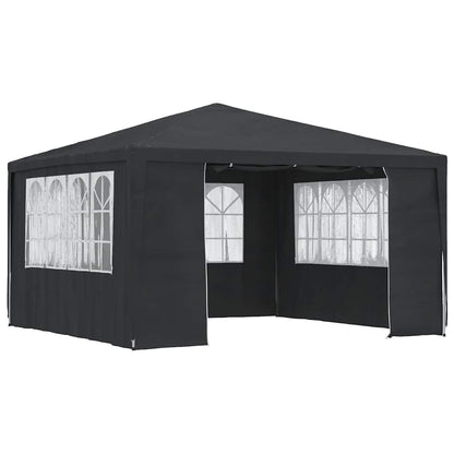 Gazebo Professionale con Pareti 4x4 m Antracite 90 g/mÃƒâ€šÃ‚Â²