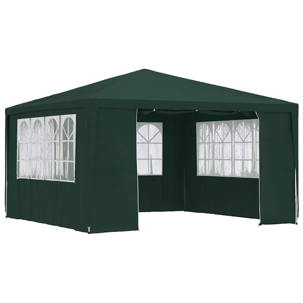 Gazebo Professionale con Pareti 4x4 m Verde 90 g/mÃ‚Â²