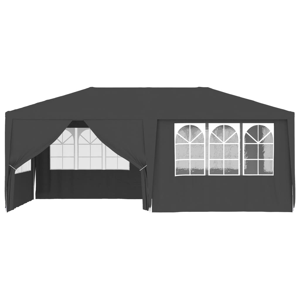 Gazebo Professionale con Pareti 4x6 m Antracite 90 g/mÃ‚Â²