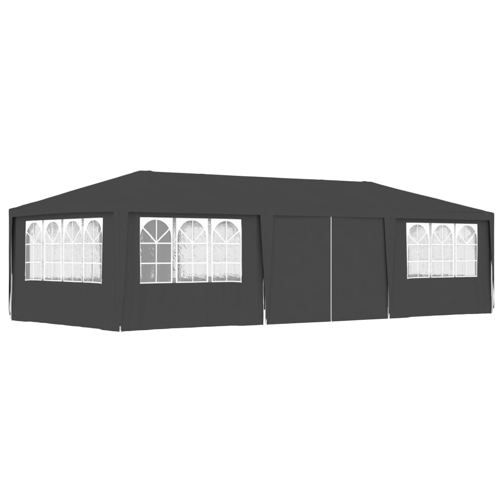 Gazebo Professionale con Pareti 4x9 m Antracite 90 g/mÃ‚Â²