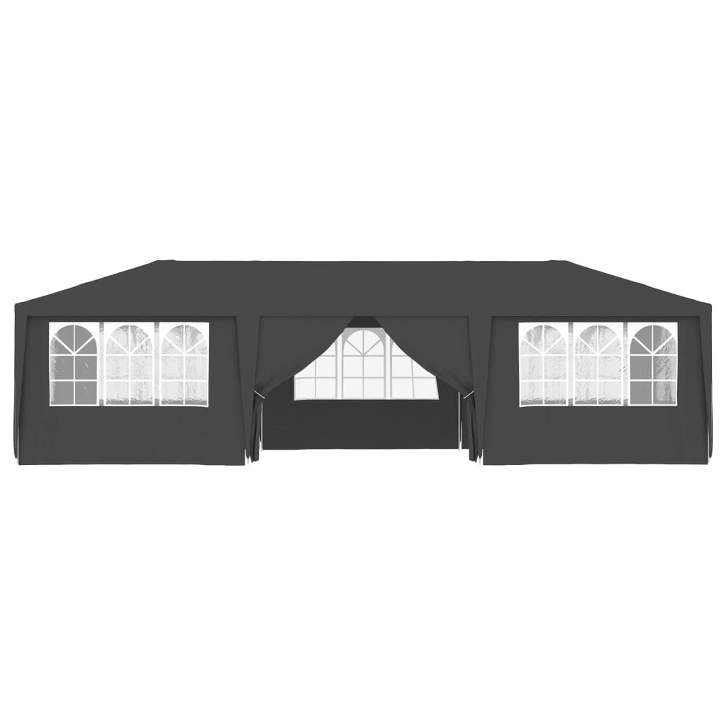 Gazebo Professionale con Pareti 4x9 m Antracite 90 g/mÃ‚Â²