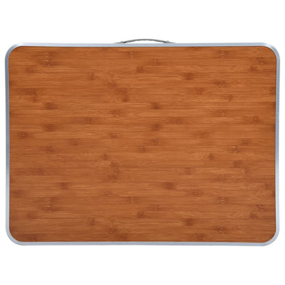 Tavolo da Campeggio Pieghevole con Telaio in Metallo 80x60 cm