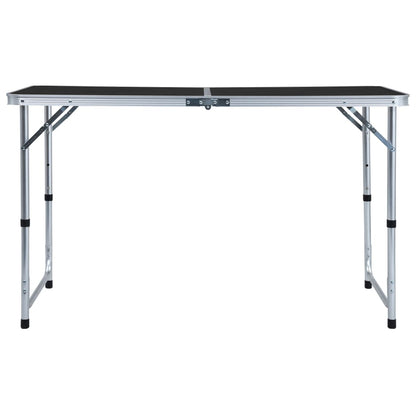Tavolo da Campeggio Pieghevole in Alluminio Grigio 120x60 cm