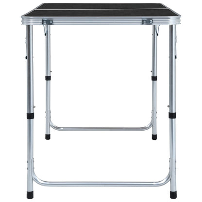 Tavolo da Campeggio Pieghevole in Alluminio Grigio 120x60 cm
