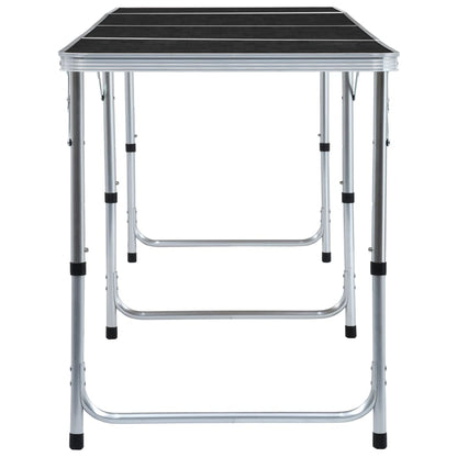 Tavolo da Campeggio Pieghevole in Alluminio Grigio 240x60 cm
