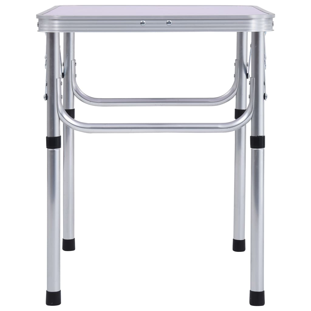 Tavolo Pieghevole da Campeggio Bianco in Alluminio 60x45cm