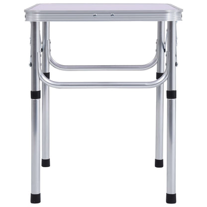 Tavolo Pieghevole da Campeggio Bianco in Alluminio 60x45cm