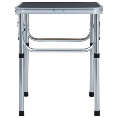 Tavolo Pieghevole da Campeggio Grigio in Alluminio 60x45cm