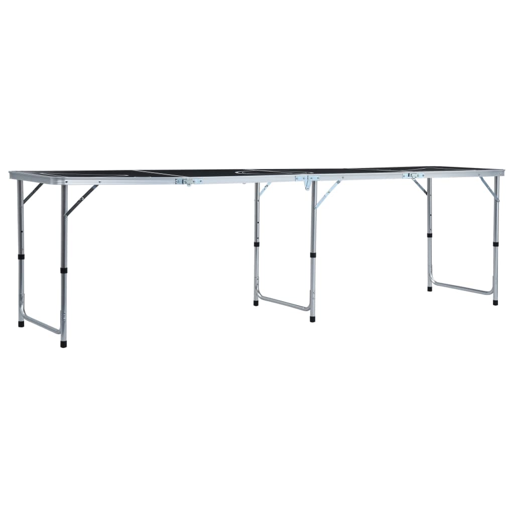 Tavolo da Beer Pong Pieghevole 240 cm Nero