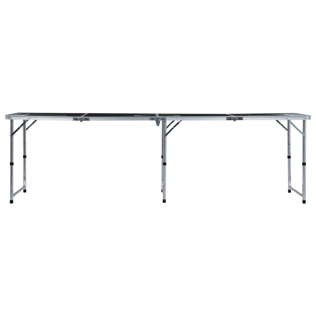 Tavolo da Beer Pong Pieghevole 240 cm Nero