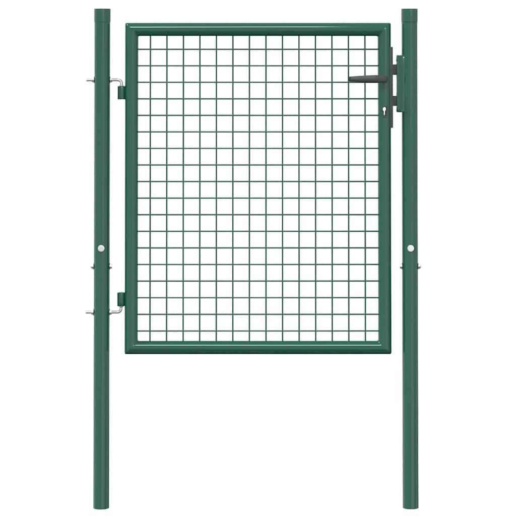 Cancello per Recinzione in Acciaio 100x75 cm Verde