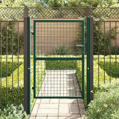 Cancello per Recinzione in Acciaio 100x125 cm Verde