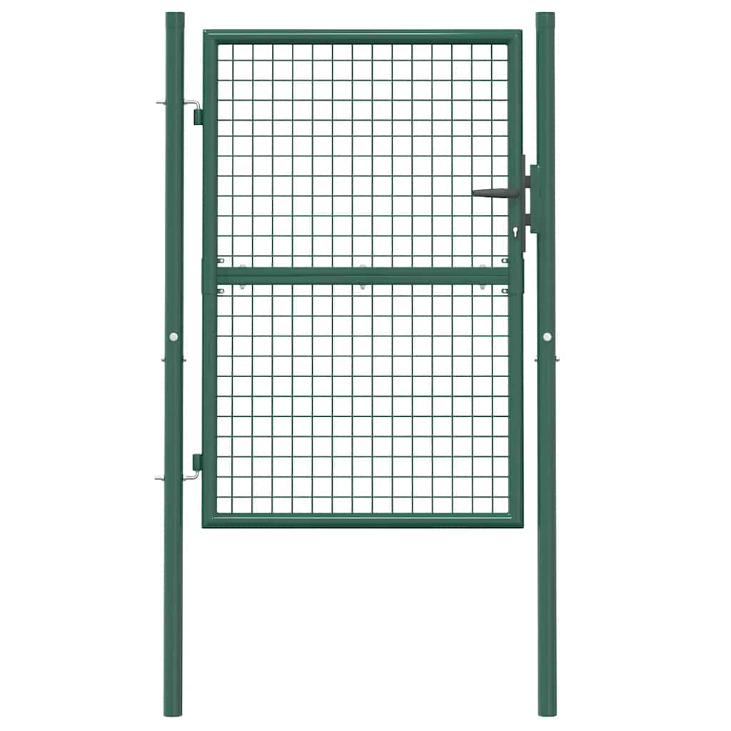 Cancello per Recinzione in Acciaio 100x125 cm Verde