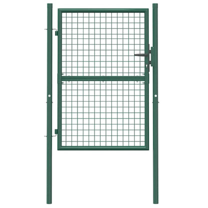 Cancello per Recinzione in Acciaio 100x125 cm Verde