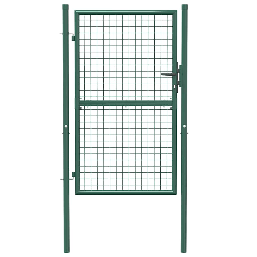 Cancello per Recinzione in Acciaio 100x150 cm Verde