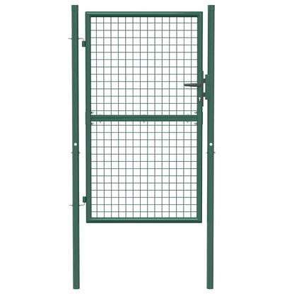 Cancello per Recinzione in Acciaio 100x150 cm Verde