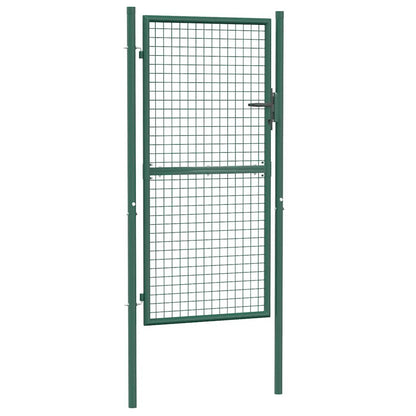 Cancello per Recinzione in Acciaio 100x175 cm Verde