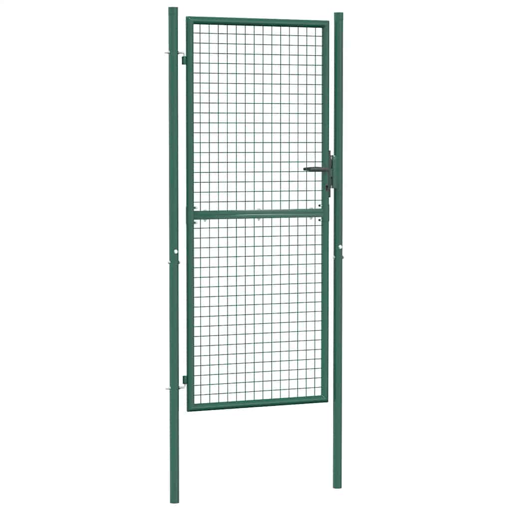 Cancello per Recinzione in Acciaio 100x200 cm Verde