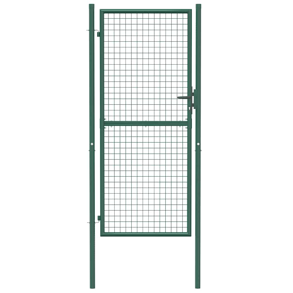 Cancello per Recinzione in Acciaio 100x200 cm Verde