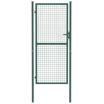 Cancello per Recinzione in Acciaio 100x200 cm Verde