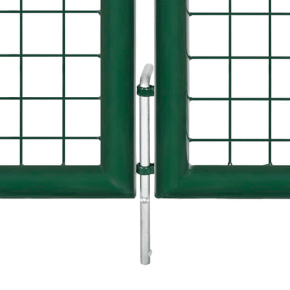 Cancello da Giardino a Rete in Acciaio 390x75 cm Verde
