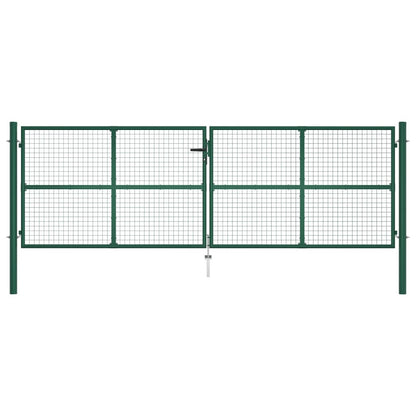 Cancello da Giardino a Rete in Acciaio 390x125 cm Verde