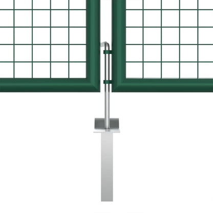 Cancello da Giardino a Rete in Acciaio 390x125 cm Verde