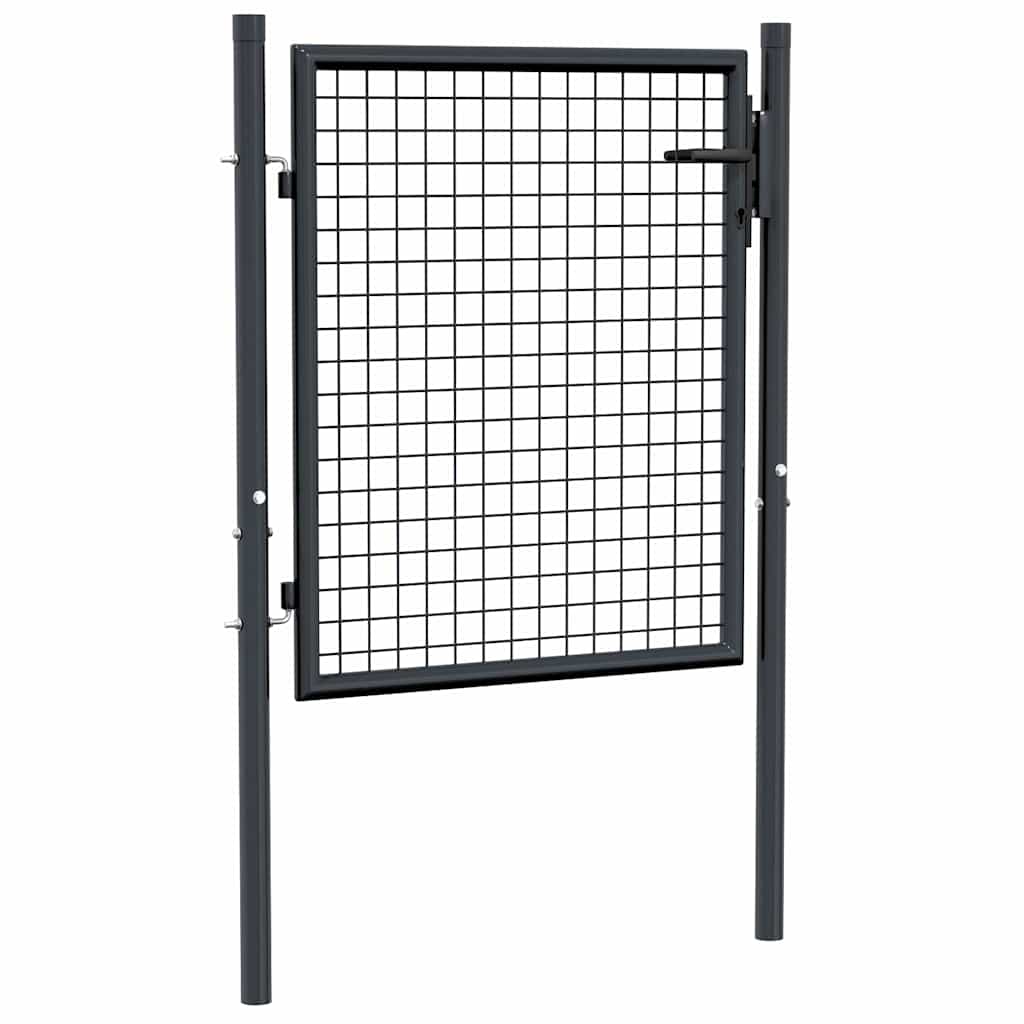 Cancello per Giardino in Acciaio Zincato 100x125 cm Grigio