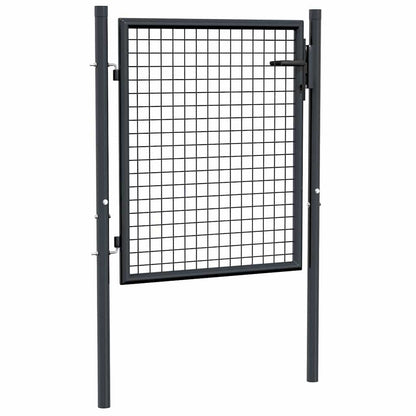Cancello per Giardino in Acciaio Zincato 100x125 cm Grigio