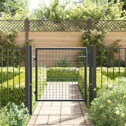 Cancello per Giardino in Acciaio Zincato 100x125 cm Grigio