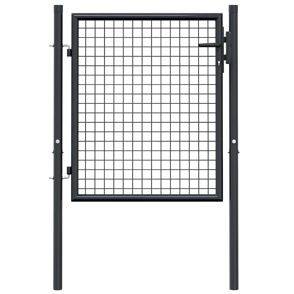 Cancello per Giardino in Acciaio Zincato 100x125 cm Grigio