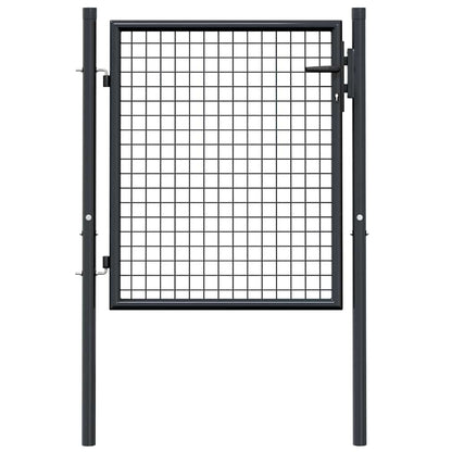 Cancello per Giardino in Acciaio Zincato 100x125 cm Grigio