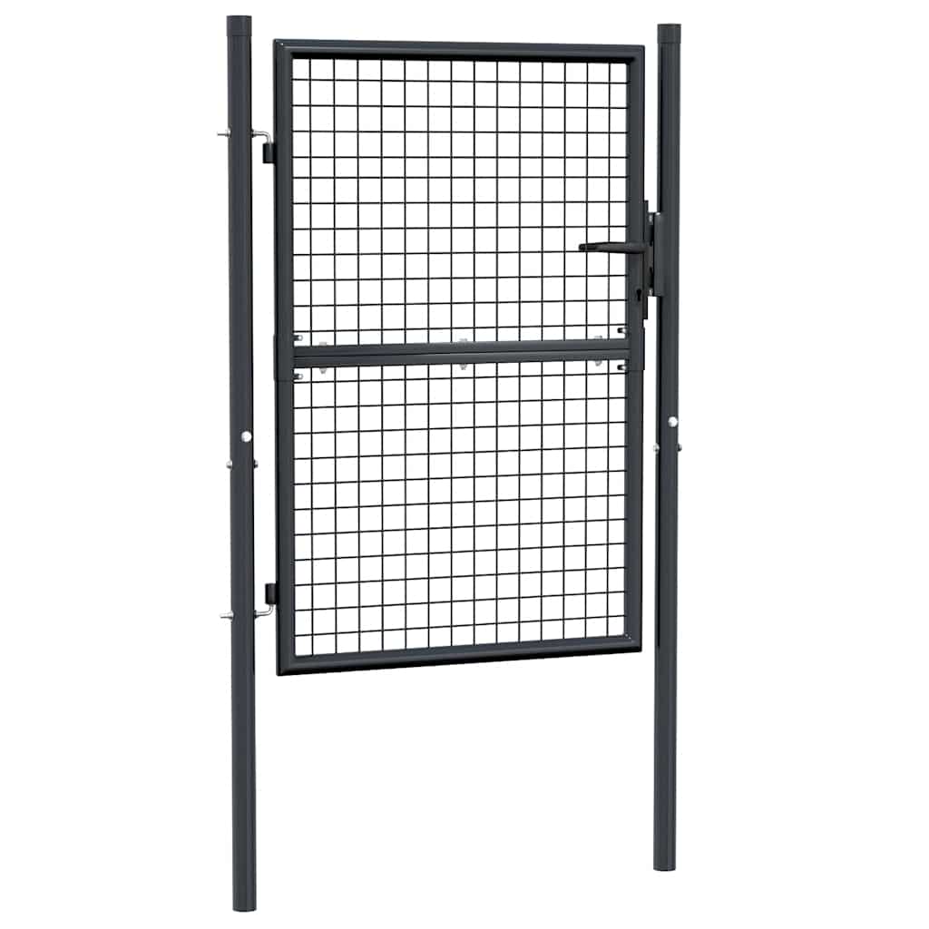 Cancello da Giardino in Acciaio Zincato 100x175 cm Grigio