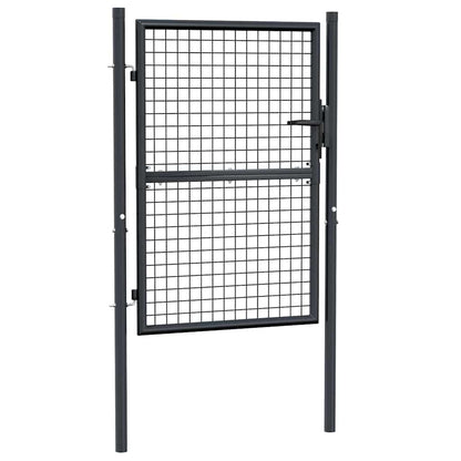 Cancello da Giardino in Acciaio Zincato 100x175 cm Grigio