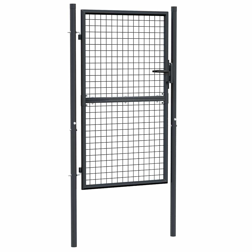 Cancello per Giardino in Acciaio Zincato Grigio 100x200 cm