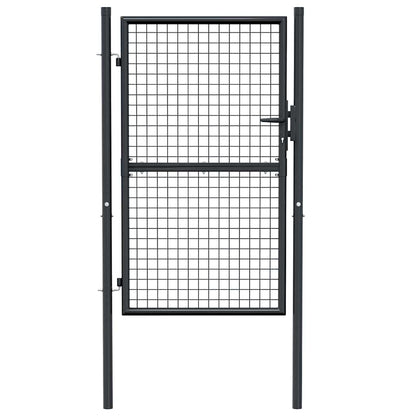 Cancello per Giardino in Acciaio Zincato Grigio 100x200 cm