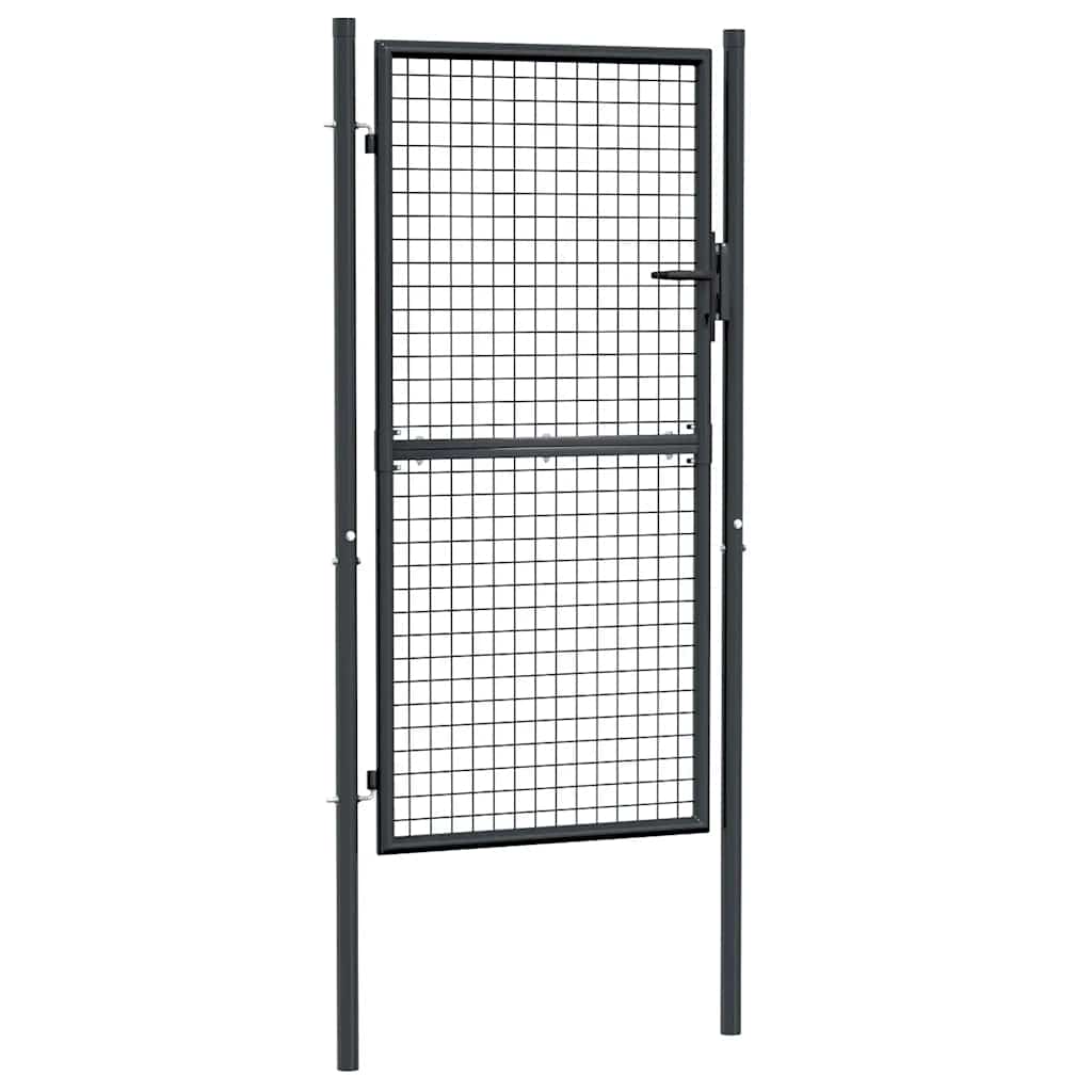 Cancello per Giardino in Acciaio Zincato Grigio 100x225 cm