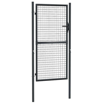 Cancello per Giardino in Acciaio Zincato Grigio 100x225 cm