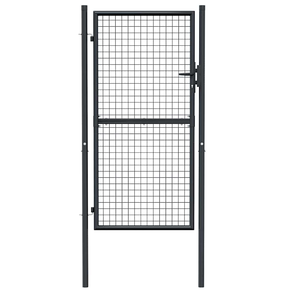 Cancello per Giardino in Acciaio Zincato Grigio 100x225 cm