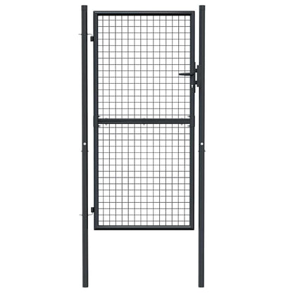 Cancello per Giardino in Acciaio Zincato Grigio 100x225 cm