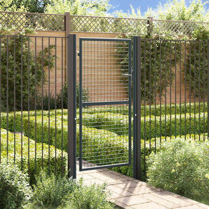 Cancello per Giardino in Acciaio Zincato Grigio 100x225 cm
