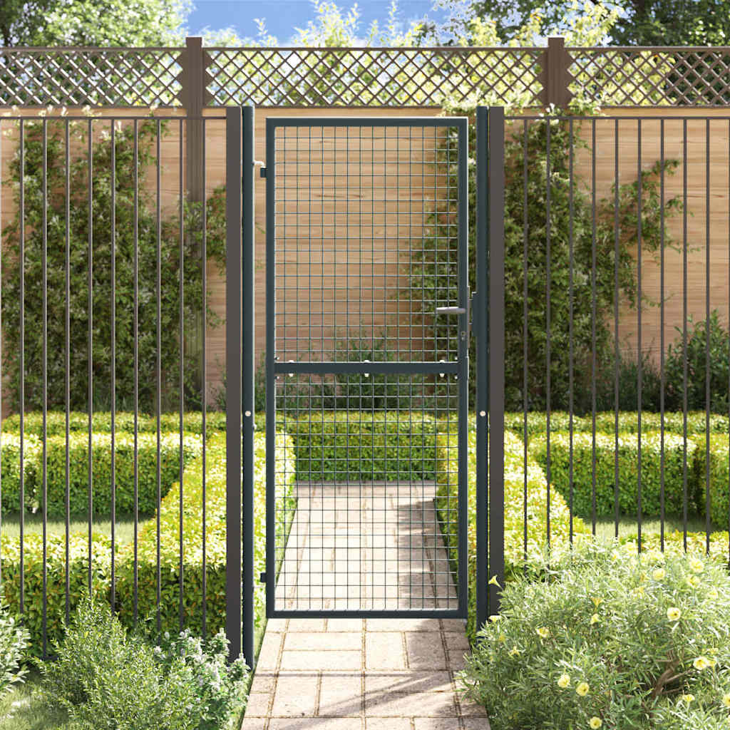 Cancello per Giardino in Acciaio Zincato 100x250 cm Grigio
